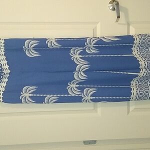 Rose & Olive Blue and White Wide Leg Pants